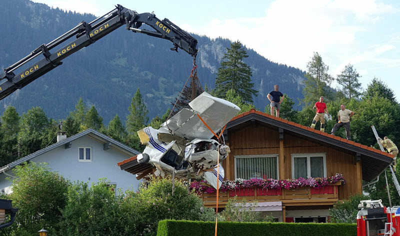 Reutte: Cessna stürzte in Wohnhaus